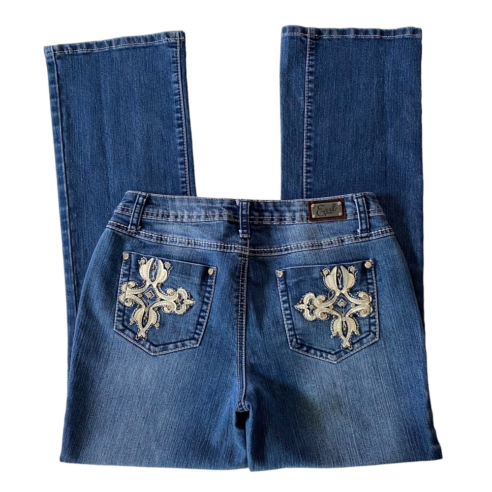 Earl Jean Women’s Studded Rhinestones Embellished Bootcut Jeans Size 6P